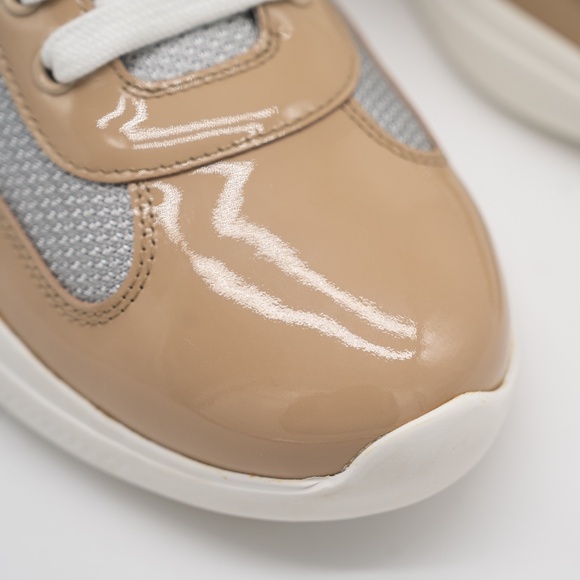 size 8uk 9 US Prada America's Cup sneakers Patent leather technical fabric Beige - Picture 8 of 15